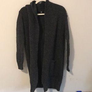 Black knitted long cardigan
